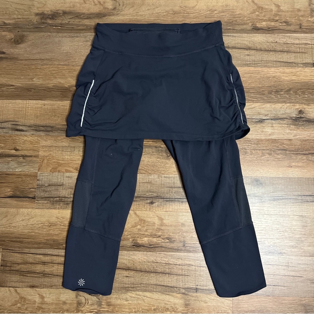Athleta Gray Active 2-in-1 Cropped Training Skirt Leggings Ladies Small